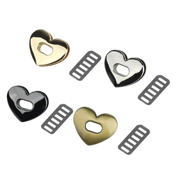 1 бр., метална закопчалка под формата на любов, завъртане и заключване, туист-заключване, чанта 