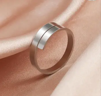 1 бр. пръстен от неръждаема стомана за жени, регулируем пръстен на пръста си, вечерни Модни бижута, геометрично естетически отворен пръстен F1223