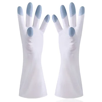 1 чифт утолщающих ръкавици за миене на съдове, гумена ръкавица за миене на съдове, домакински чистач, кухненски инструмент за почистване
