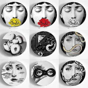 10 инча, креативна жена декоративна чиния, Илюстрация Palloni, балон, Стенни керамични изделия, 