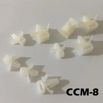 100шт CCM-8 Бял найлонов пластмаса Диаметър на отвора 5,3-6,7 мм (ширина кабелна замазки 8,2 мм) Жично Кабел Фиксирана Седалка Нажимное закрепване за основата
