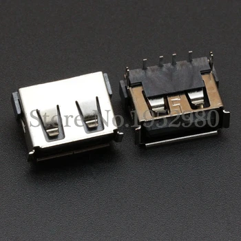 10ШТ Конектор USB 2.0 Гнездовой DIP Конектор Back Височина 2 Метра 10,0 мм 4-Пинов с Ръбове за пристанището, трансфер на данни и Ниската Цена
