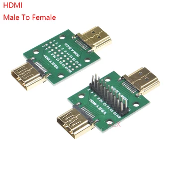 1бр HDMI Мъжки и женски Тест конектор MINI Connector с печатна платка 2,54 mm със стъпка 19/20pin DP HD A Преходна такса от жена на мъж