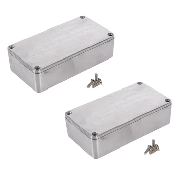 2X Molded под налягане алуминиева кутия за проекта електроника, корпус инструмент, водоустойчив, стандарт 1590B 112x60x31 мм