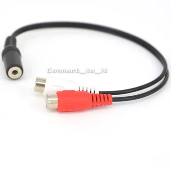 3,5 Щепсела на двоен конектор RCA Стерео аудио линия на аудио и видеосигнальный кабел удължителен кабел 20 см