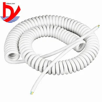3-жилен 2-жилен спирален кабел от бяла пружинна тел 22AWG 18AWG 15AWG 13AWG 2,5 м, 5 м 7,5 м захранващ кабел с възможност за разширение