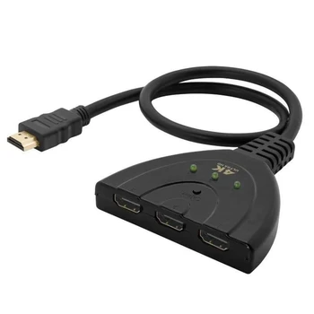 3-Портов кабел-сплитер 1080P Switch Превключвател HUB адаптер за HDTV PS4 Xbox черен