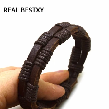 5 бр./партида, приблизително: 13*6,2*180 мм (дължина) Широка Естествена ракита плоска кожена въже кафяво-черен кожен кабел за бижута направи си САМ Bracelet