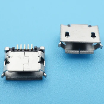 50 бр./лот, конектор Micro USB 5-пинов конектор с загибающейся страна, конектор за зареждане, резервни части за Huawei Sony и т.н.