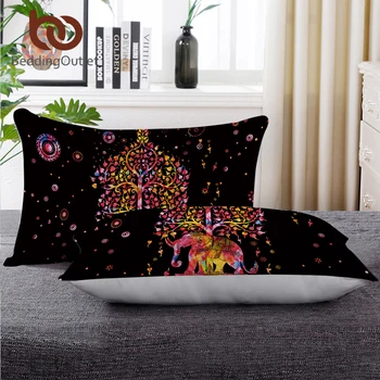BeddingOutlet Декоративна възглавница за тяло с бохемски принтом, спално бельо 50x75 см, алтернативна възглавница за сън, във формата на слон almofada