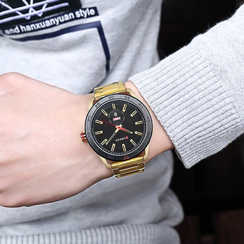 Curren Watch Мъжки 2021, луксозни маркови модерни кварцови часовници от злато, с дата, водоустойчив мъжки спортен часовник от неръждаема стомана, Мъжки 2018