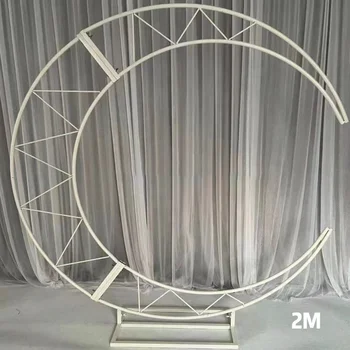 E-200 златна метална сватбена арка с луната, украса на сватбени цветя арка, поставка за цветя, пътен каишка за сватба