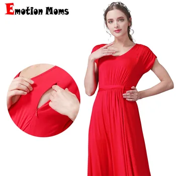 Emotion Moms/ дълга рокля за бременни и в периода на кърмене, летни дрехи, меки рокли за бременни и кърмещи