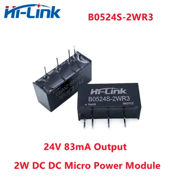 Hi-Link 10 бр./лот, Ултра Мини B0524S-2WR3, стъпка надолу преобразувател на постоянен ток, 2 W, 5-24, 83 мА, Модул за захранване с преминаване на постоянен ток