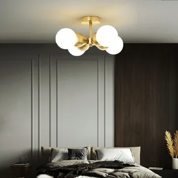 Led окачен лампата на тавана лампа златен модерен скандинавски мед дизайн led окачен лампа хол, спалня, трапезария, кухня