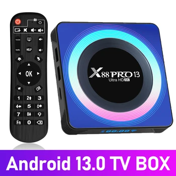 LEMFO Smart TV Box Android 13x88 Pro 13,8 K RGB Light Smart TV Box 4G 64G RK3528 WiFi6 Двойна Wifi TV Box 2023 PK Android 12,6 K