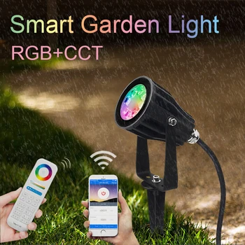 Miboxer 6 W RGB + CCT Интелигентен led Градински лампа FUTC04 AC100 ~ 240V Водоустойчив IP66 led външен лампа Градинско осветление Осветление на Тревата лампа
