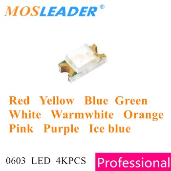 Mosleader SMD 0603 LED 4000 бр. Червен Жълт Зелен Син Бял Топъл Бял Оранжев Розов Purple Ледено синьо 1608 светодиоди