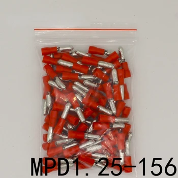 MPD1.25-156 MPD1-156 100 бр. Бронирани мъжки Изолиращ Конектор Кабели Електрически Клещи Терминал AWG22-16 MPD