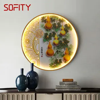 SOURA Модерен стенен лампа с изображение на LED в китайски стил, творчески вътрешни стенни лампи за дома, хол, спалня, коридор, декор