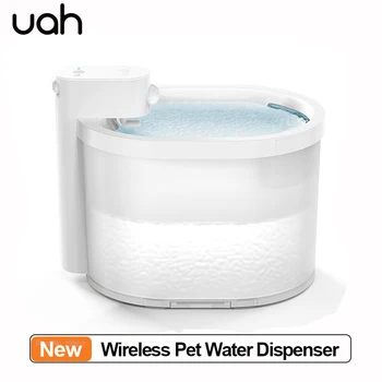 Uah Безжичната Акумулаторна Диспенсер за вода 2Л, с дълъг живот на батерията от Интелигентни Чувствителни на чешма за вода за Кучета и котки