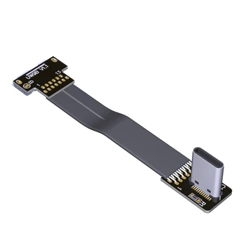 USB 3.0 Type C-Micro-B мъжа към жената с наклонен жак Нагоре-Надолу Плосък Тънък Кабел за Вграден USB-удължител 5 Gbit/s