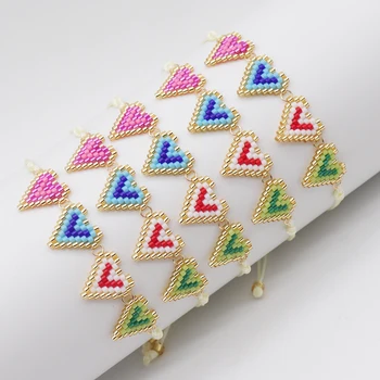 ZHONGVI Miyuki Гривна от мъниста, Разноцветни Орнаменти във формата на Сърца, бохо, Летни Плажни handcrafted Бижута за Жени, Подарък за тийнейджърка, Pulsera
