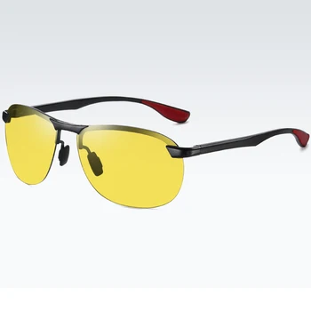 Алюминиево-магниевые фотохромичните лещи, мъжки поляризирани слънчеви очила Ден и за нощно виждане за Шофиране, очила за Пилот-водача с антирефлексно покритие S180