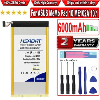 Батерия HSABAT 6000 mah C11P1314 за ASUS MeMo Pad 10 ME102A 10.1-инчов Таблетен КОМПЮТЪР