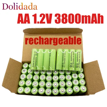 Батерия тип АА 100% оригинална 1,2 В, Ni MH батерии тип AA с капацитет 3800 mah, може да се използва за светодиоди, MP3-лампи, микрофон, играчки ca