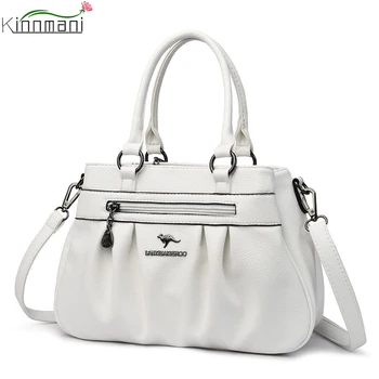 Брандираната кожена 3-слойная чанта през рамо за жени 2022, Дамски чанти през рамо, чанта-месинджър, луксозна дизайнерска дамска чанта, портфейл