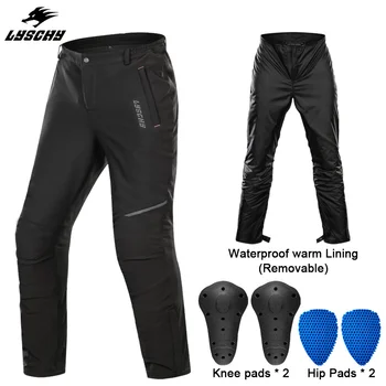 Водоустойчив ветроупорен мотоциклетни панталони Lyschy, отразяващи байкерские панталони, панталони за мотокрос с одобрен CE дизайн на протектора, мъжки