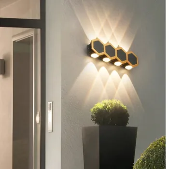 Водоустойчива IP65 led улично, с монтиран на стената лампа под формата на сот, лампа за омывания стени на вила, градина, лампа, открит балкон, вътрешен стенен монтаж лампа