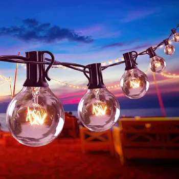 Водоустойчива Лампа G40 String Plug-in 25/30/50 С Вольфрамовой за Зъби с нажежаема Жичка, Топъл Интериор на Стаята за Парти на Двора, на открито, на Коледа