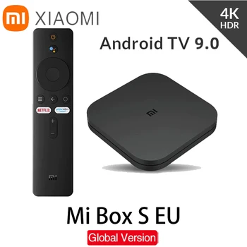 Глобалната версия на Xiaomi Mi TV Box S 4K Android 9.0 Стрийминг медия плеър Ultra HD Google Cortex-а a53 с четырехъядерным процесор 2 GB + 8 GB Top Box TV