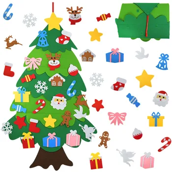 Детски изделия от филц, Коледно дърво, Коледна украса за дома, декоративни коледни подаръци, Коледна украса, Дядо Коледа, коледно Дърво на Христос