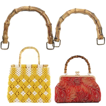 Дръжки за чанти от изкуствена бамбук U-образна форма, Пластмасови химикалки за женските чанти, дръжка-тоут с катарама, дръжки за чанти 