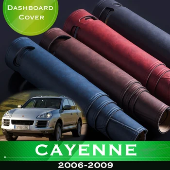 За Porsche Cayenne 2006-2009 устойчива на плъзгане Таблото на Автомобила, Избегающая за Осветление на Таблото Платформа, корица на Маса, Кожена Козирка, Черга, Килим