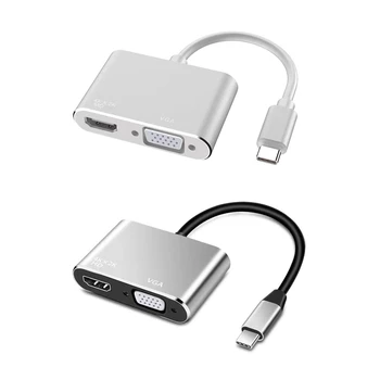 Зарядно устройство USB-C адаптер за два монитора, център за лаптоп USB C до 2 4K
