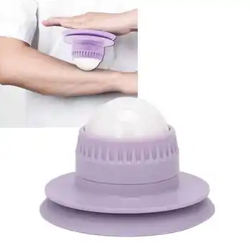 Засмукване топката масажен валяк с въртене на 360 градуса, лилаво пластмасовия стенен сачмен топчета от мускулни болки и възпаления