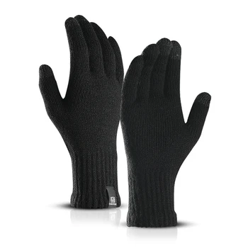Зимни топли ръкавици, ветроупорен удобни ръкавици за бягане на открито, шофиране, каране на колело, топли ръкавици за сензорен екран за целия пръст