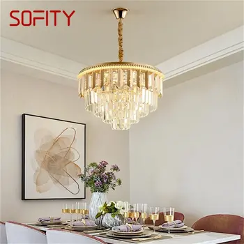 Златен полилей SOFITY, окачена лампа, постмодернистский Луксозен лампа за дома, led Лампа за дневна, трапезария