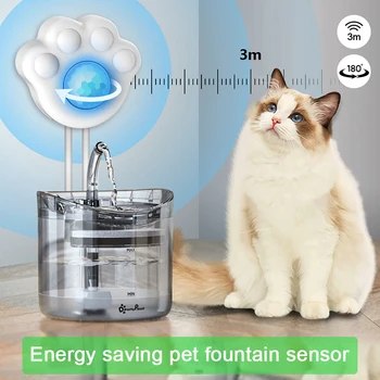 Интелигентен Сензор за движение, Диспенсер за вода за Кучета и котки, интелигентен инфрачервен USB, Универсален фонтан за домашни любимци, аксесоари, филтърен елемент, Водна помпа