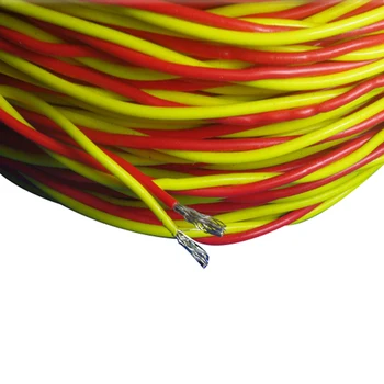 Кабел Усукана двойка Telflon Посеребренный тел външен диаметър на 2,1 мм Червен, жълт Свързване на електрически проводник, за да вътрешния машини