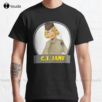Класическа тениска Gi Jane, риза с копчета от Дамски Памучен Градинска Проста Ежедневна Тениска Vintag На Поръчка Aldult Teen Unisex Xs-5Xl Tee