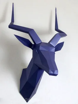 Книжен модел козя кожа на главата, стенно украшение във формата на животно, творчески украса за дома, украса, ръчно изработени, на съраунд декоративно оригами