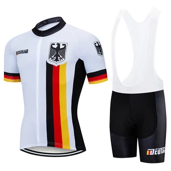 Комплект нагрудника от Фланелка на националния Отбор на Германия по велосипед, дрехи за планински велосипед, лятна Бързосъхнеща велосипедна облекло МТБ, мъжки къс спортна форма Майо
