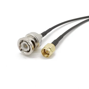 Конектор BNC Male-SMA RG174 50 Ома коаксиален кабел, удължителен кабел BNC-SMA, кабел 10 см-1 м