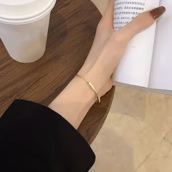 Корейски Стил, прости гривна с извита пръчка, страхотен дизайн малцинство, Пръстен за Ръце, дамски бижута и Аксесоари
