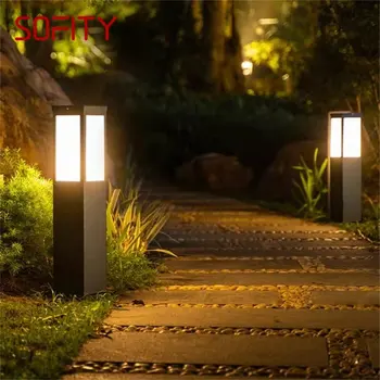 Лампа SOFITY Black за косене на трева на открито, модерен led лампа, Водоустойчива IP65 за къщи, Вили, Пътеки, градина